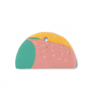 Polymeer hangers half rond Green-pink-ochre yellow