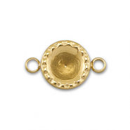BY31® Roestvrij stalen (RVS) Stainless steel tussenstuk met setting voor SS29 puntsteen Gold