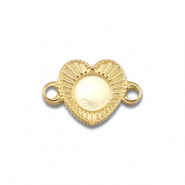 BY31&reg; Roestvrij stalen (RVS) Stainless steel tussenstuk met setting voor SS16 flatback Gold