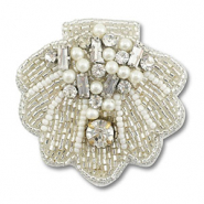 Broches schelp Silverlined transparent-white