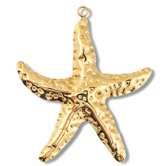 Roestvrij stalen (RVS) Stainless steel hangers zeester Gold