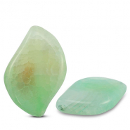 Natuursteen kralen kwarts blad crackle Transparent light green