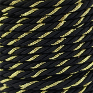 Trendy koord twisted 3mm Black-gold