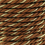 Trendy koord twisted 3mm Brown-gold