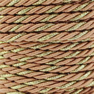 Trendy koord twisted 3mm Camel brown-gold