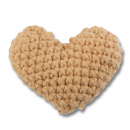 Gehaakt hart Beige-brown