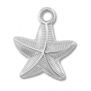 Roestvrij stalen (RVS) Stainless steel bedels zeester Silver