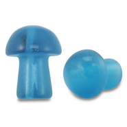 Natuursteen kralen glas paddenstoel Blue