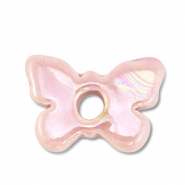 DQ Grieks keramiek kralen vlinder Light pink