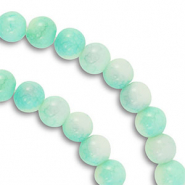 8 mm glaskralen Mint turquoise