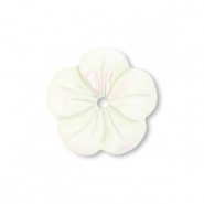 Schelp kralen bloem Off white