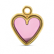 Bedels DQ metaal hart Pink-Goud (nikkelvrij)