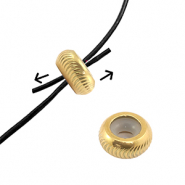 Roestvrij stalen (RVS) Stainless steel onderdelen smart bead stopper met motief 8mm Gold