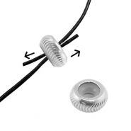Roestvrij stalen (RVS) Stainless steel onderdelen smart bead stopper met motief 8mm Silver