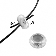 Roestvrij stalen (RVS) Stainless steel onderdelen smart bead stopper met motief 9mm Silver