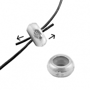 Roestvrij stalen (RVS) Stainless steel onderdelen smart bead stopper met motief 10mm Silver