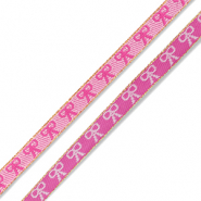 BY31® Lint met tekst strikjes Dark pink-light pink-gold