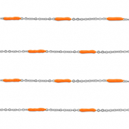 Roestvrij stalen (RVS) Stainless steel onderdelen jasseron met staaf Silver-orange