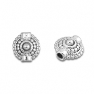 Roestvrij stalen (RVS) Stainless steel kralen stippen Silver