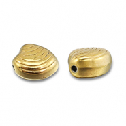 Roestvrij stalen (RVS) Stainless steel kralen schelp Gold