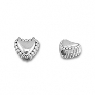 Roestvrij stalen (RVS) Stainless steel kralen hart Silver