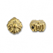Roestvrij stalen (RVS) Stainless steel kralen bloem Gold