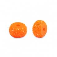 Resin kralen rondellen 8mm Neon orange