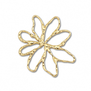 Roestvrij stalen (RVS) Stainless steel bedels / tussenstuk bloem Gold
