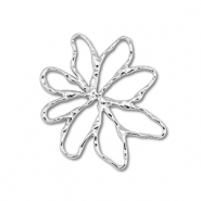 Roestvrij stalen (RVS) Stainless steel bedels / tussenstuk bloem Silver