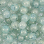 4 mm glaskralen met glitters Greenish grey-gold