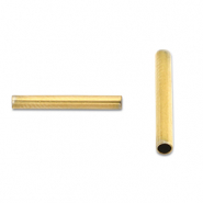 Roestvrij stalen (RVS) Stainless steel kralen tube 12mm Gold