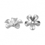 Roestvrij stalen (RVS) Stainless steel onderdelen kralenkap bloem Silver