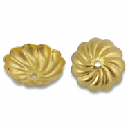 Roestvrij stalen (RVS) Stainless steel onderdelen kralenkap bloem Gold