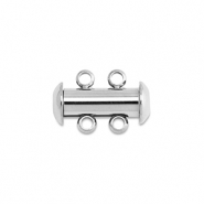 Roestvrij stalen (RVS) stainless steel onderdelen multi-ketting magneetsluiting Silver