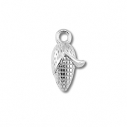 Roestvrij stalen (RVS) Stainless steel bedels maïskolf Silver