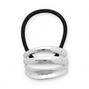 Haaraccessoires haarelastiek met metaal Silver-black