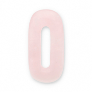 Natuursteen hangers rozenkwarts ovaal Light pink-white