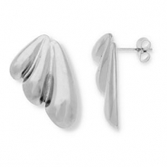 Roestvrij stalen (RVS) Stainless steel oorbellen / oorstekers Silver