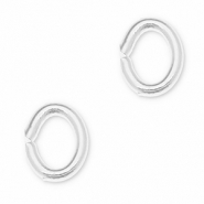 Onderdelen DQ metaal buigring ovaal Antiek zilver (nikkelvrij)