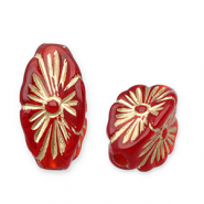 Acryl kralen ovaal Red-gold