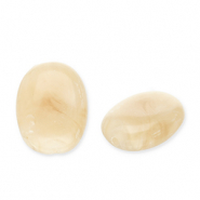 Acryl kralen ovaal Beige brown-white