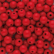 6 mm acryl kralen shiny Red
