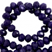 Top Facet kralen 4x3 mm disc Princess blue-pearl shine coating