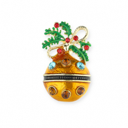 Broches kerstbal Gold-multicolour