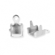 Roestvrij stalen (RVS) Stainless steel onderdelen eindkapjes voor strass chain 3mm Silver