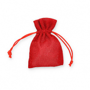Sieraad zakje met glitter Red