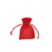 Sieraad zakje met glitter Red