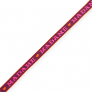 BY31® Lint met tekst "Madame" Purple-fuchsia-orange