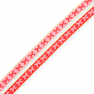 BY31® Lint met tekst strikjes Light pink-red-gold