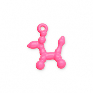 Bedels metaal ballon hond Neon pink